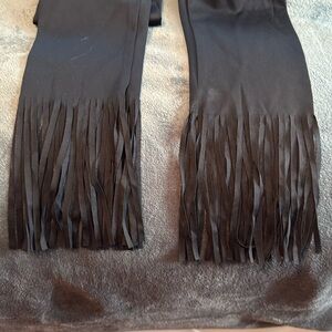 WOLFORD legging tights black fringe bottom M (FIT0016)